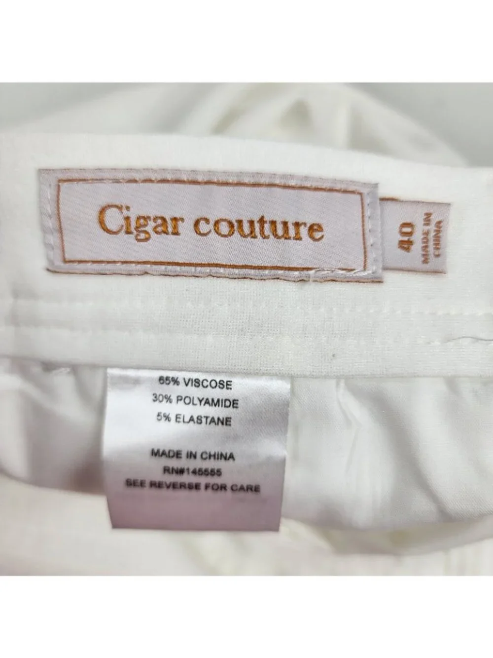 Cigar Couture Pants Mens 40 Cream Cigar Luxury Chino Stretch Trousers 40x32 NWT